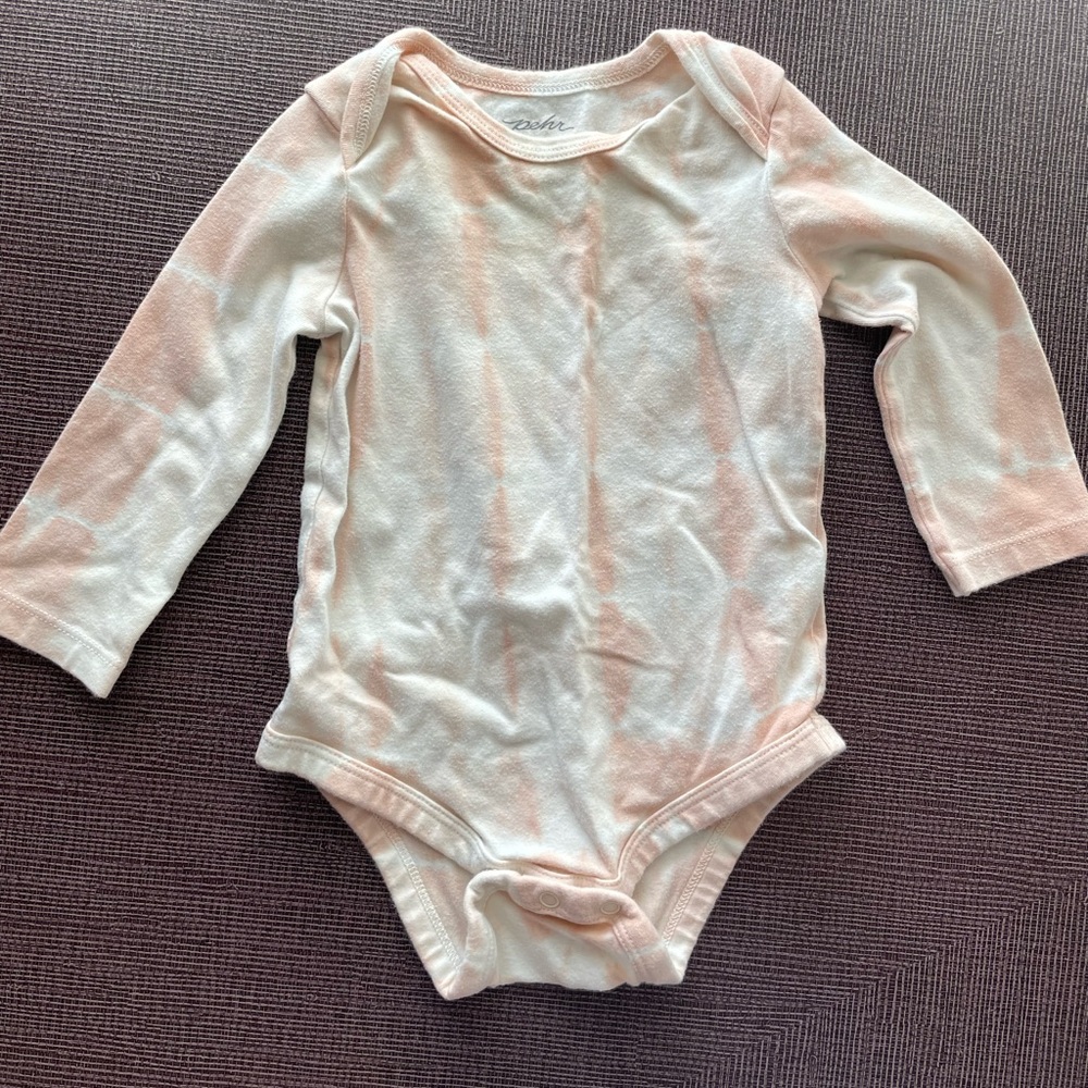 Pehr brand stretchy peach tie dye onesie